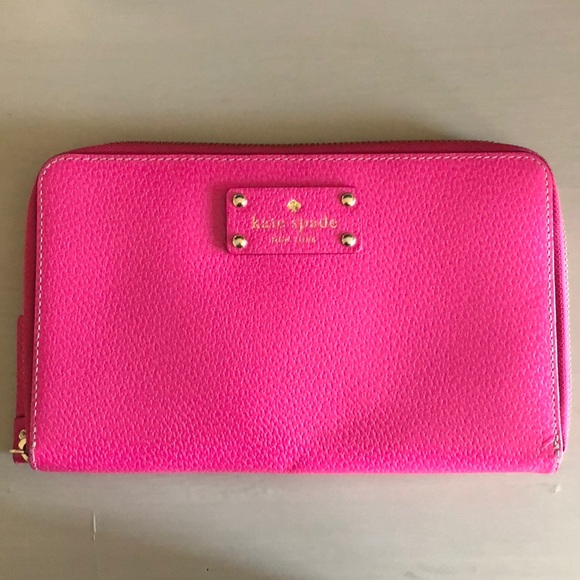 kate spade Handbags - Kate Spade bright / sweetheart pink travel wallet